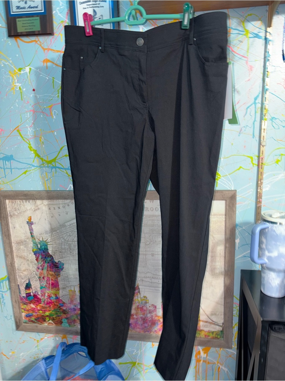 Classic Black Straight-Leg Pants